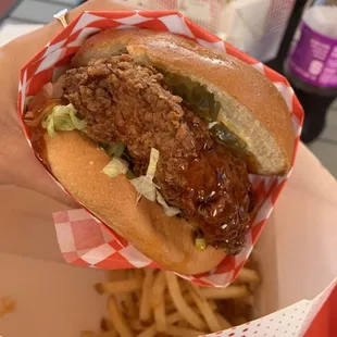 Chicken Sandwich with the sweet hot sauce