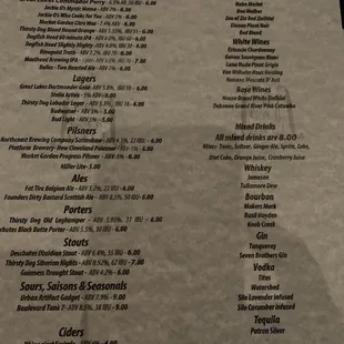 Wine and Beer List + bonus, they had more craft beers then listed here.