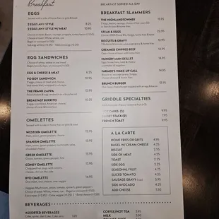 menu