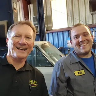 Richard and Mike in the shop.