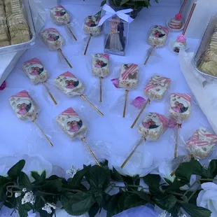 a variety of desserts