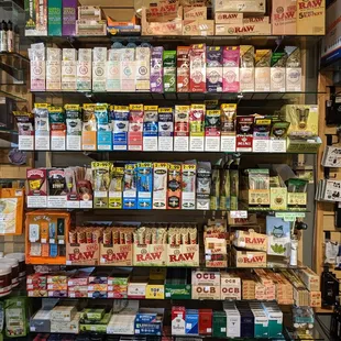 Wraps, papers, and cigars.