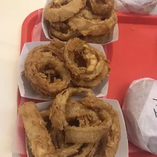Onion rings only much thinner cut now and even better then ever !
