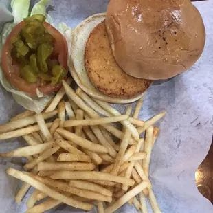 Crispy Chicken Sandwich- they recently changed to these shoestring fries...