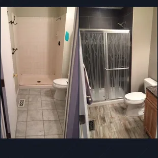 Before and after bathroom
