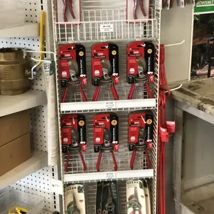 a rack of tools