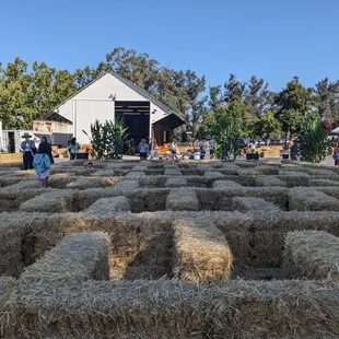 Hay maze for kids