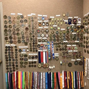 Varieties of medals.