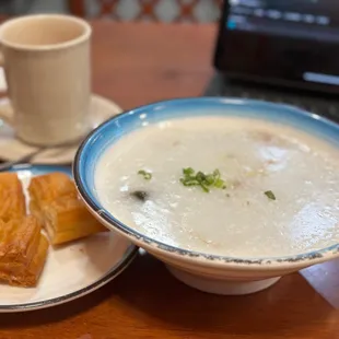Congee set $11 + tax and tip and 3.5% for for credit cards