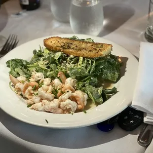 Caesar salad with shrimp