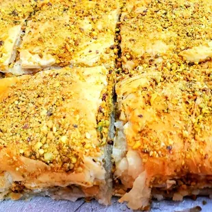Walnut Baklava topped with lite syrup