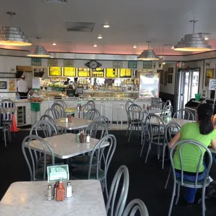people eating at tables