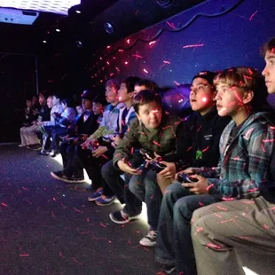 Fun, party setting inside the truck.