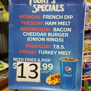 Daily specials(1/9/22)