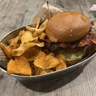 Shack Burger with Old Bay Kettle Chips