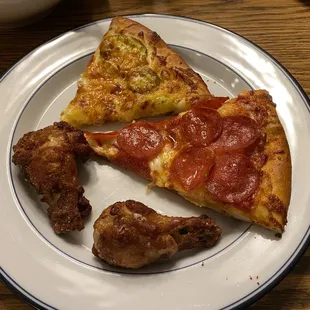 The Big Dill, Pepperoni, Garlic Parmesan wings