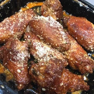 BAKED spicy garlic parm wings