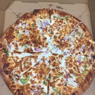 Chicken Philly pizza