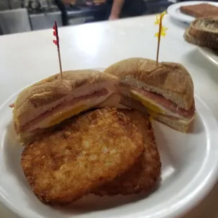 Pork Roll Breakfast sandwich Hash Browns