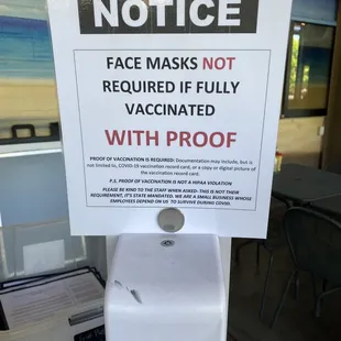 you HAVE to show your covid vaccine card (I had to), if you don't wear a mask...