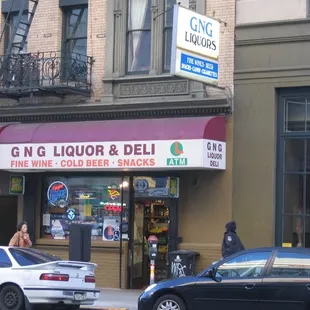 the outside of a liquor shop