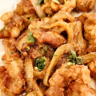 ws a plate of fried food