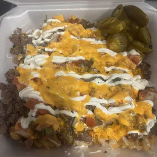 Loaded ground beef fries