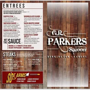 Entrees and Steaks