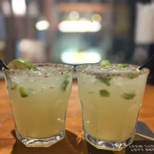 two glasses of margarita
