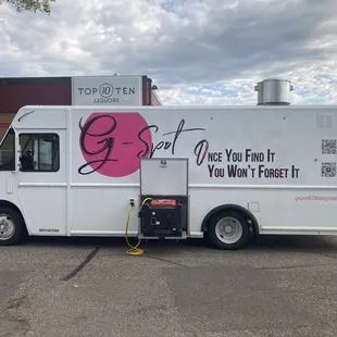 Outside of the truck.