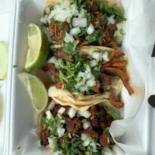Chorizo, al pastor, and barbacoa tacos