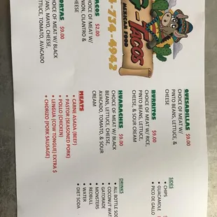 menu