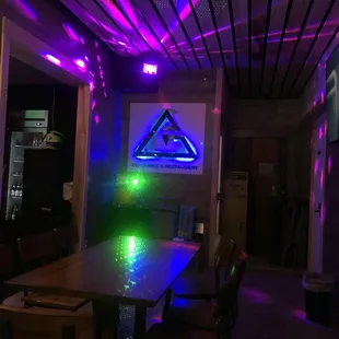 Dining area showing off lounge logo