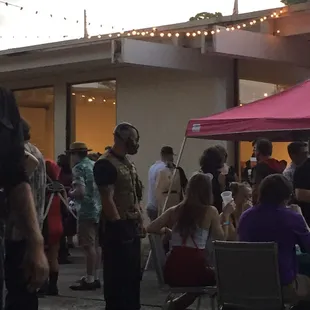 Food trucks courtyard and Bane