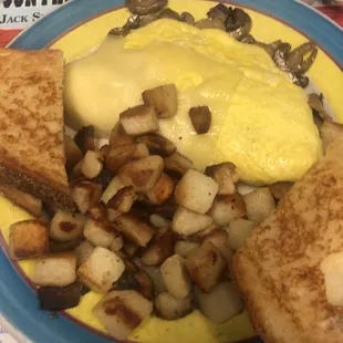 Mushroom and Swiss omelette
