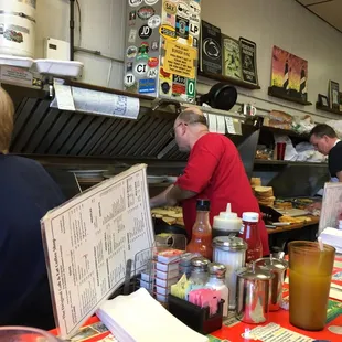 Food prep area from view of counter