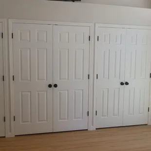Wall of closet doors