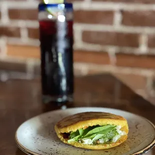 Gorditas Al Pastor with Jamaica juice