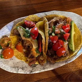Carnitas, grilled jalapeo-cilantro tortillas