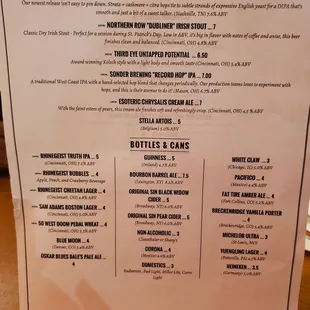 Beer choices
