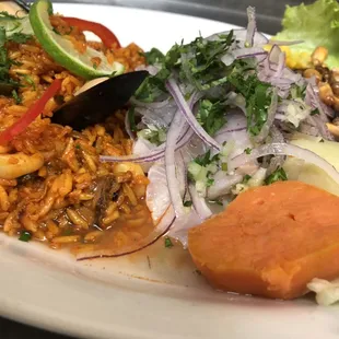 Combo marino Ceviche with seafood rice