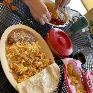 a plate of mexican food