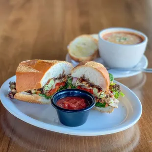 Roasted Veggie Sub with a cup of Tomato Basil Soup (pick 2 for $12 lunch specials - M-F 11-2)