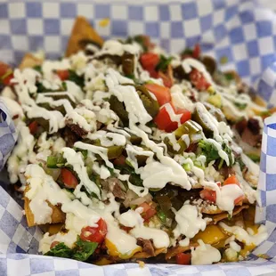 a plate of nachos