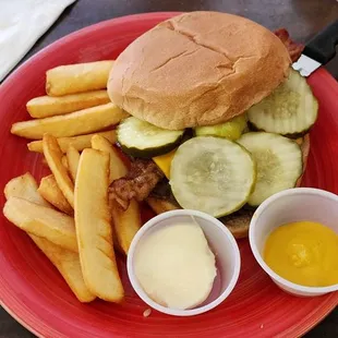 Cheeseburger heavy pickles