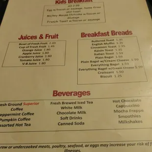 menu