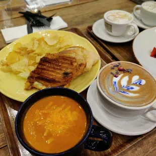 Grilled cheese and tomato soup