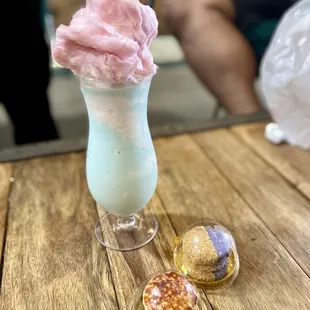 Blue Cloud Cream, Creme Brûlée Macaron, and Ube Macaron