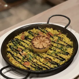 Seafood paella