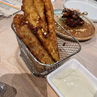 Harissa Honey Eggplant Fries